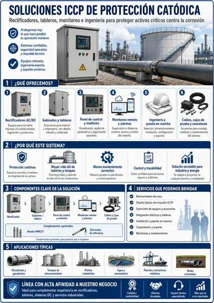 Vista previa de la infografía de soluciones ICCP de protección catódica